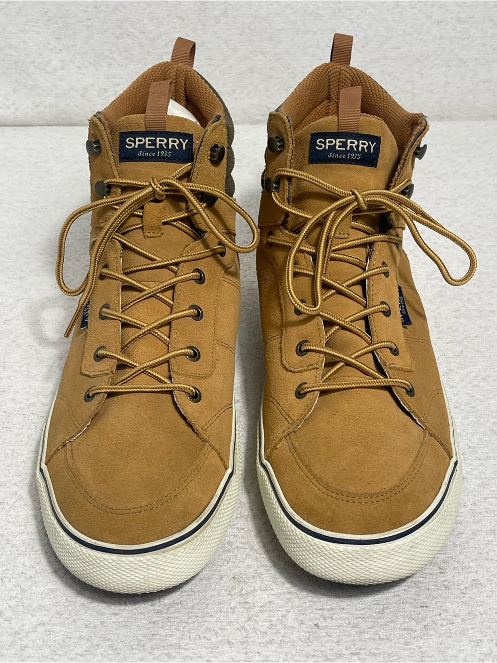 Sperry Men’s Striper Storm Hiker Sneaker Boots, Tan Waterproof Suede, Sz13. #576